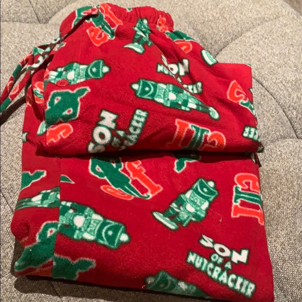 Elf flannel pajama bottoms, medium